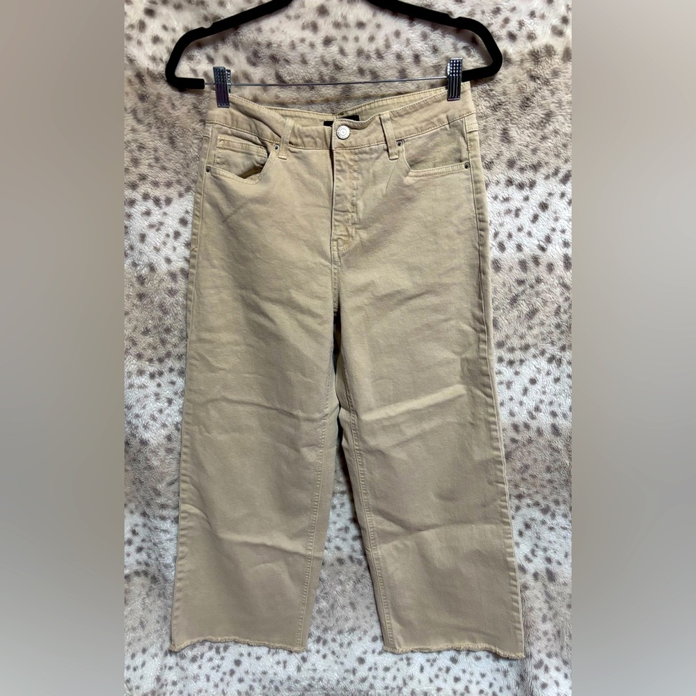 WOMENS STICTH STAR WIDE LEG RAW HEM DENIM